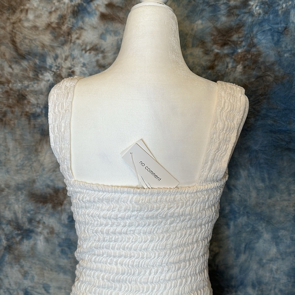 NWT No Comments White body con sheath dress with high slits Sz M - Picture 6 of 14